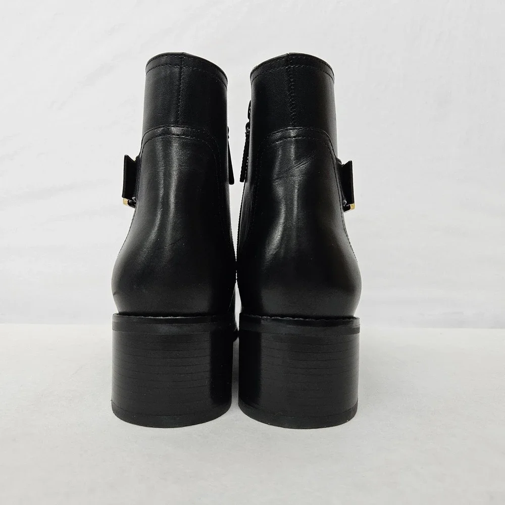 Cole‎ Haan Thayer Buckle Ankle Boots W31762 Black Leather Women's Size 9